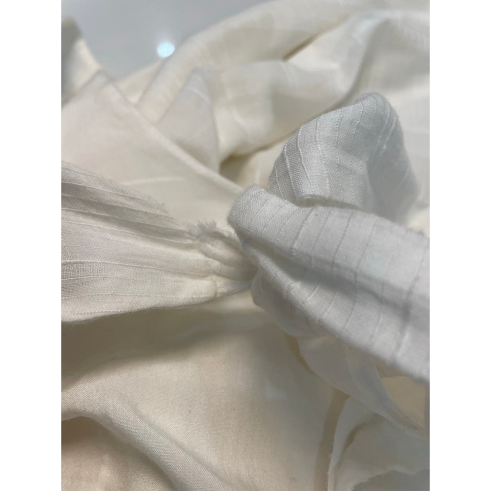 En Saison Gauzy Textured Cotton Midi Dress M White Open Back Cottagecore Coastal - Picture 11 of 12